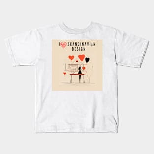 I love Scandinavian design Kids T-Shirt